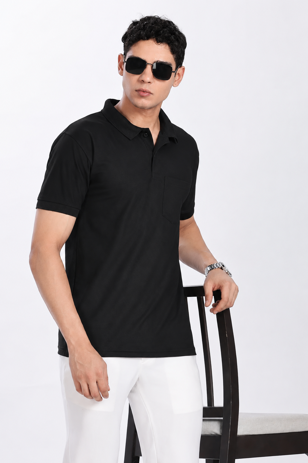 220-GSM Polo Collar With pocket (Polyester mars fabric)  (Without Branding )